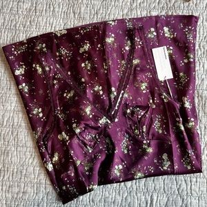 Reformation Floral Mini Dress in Burgundy and White